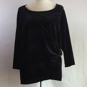 Notations Woman’s Black/Blue Glitter Blouse